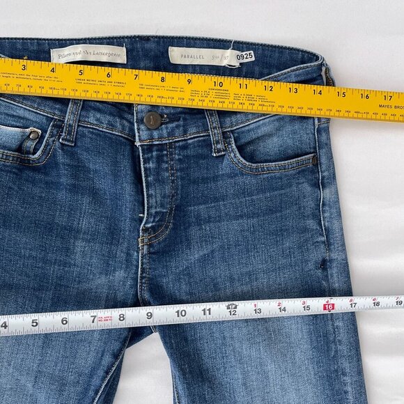 Pilcro & The Letterpress Parallel Cuffed Hem Slim Straight Denim Jeans Women 27 - Picture 11 of 14
